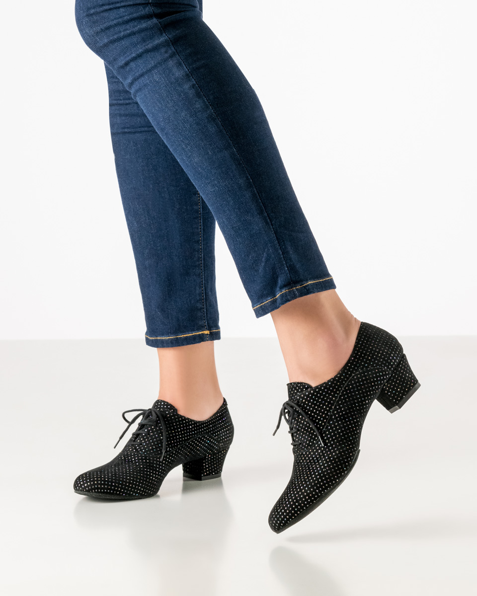 Runa   Damen Tanzschuh Runa - Werner Kern in Multicolor Brokat, sicherer Halt und hohe Flexibilität mit geteilter Sohle und 4xFach Schnürung für Komfort und optimalen Halt, fantastisch bequeme Absatzhöhe von 3,5 cm