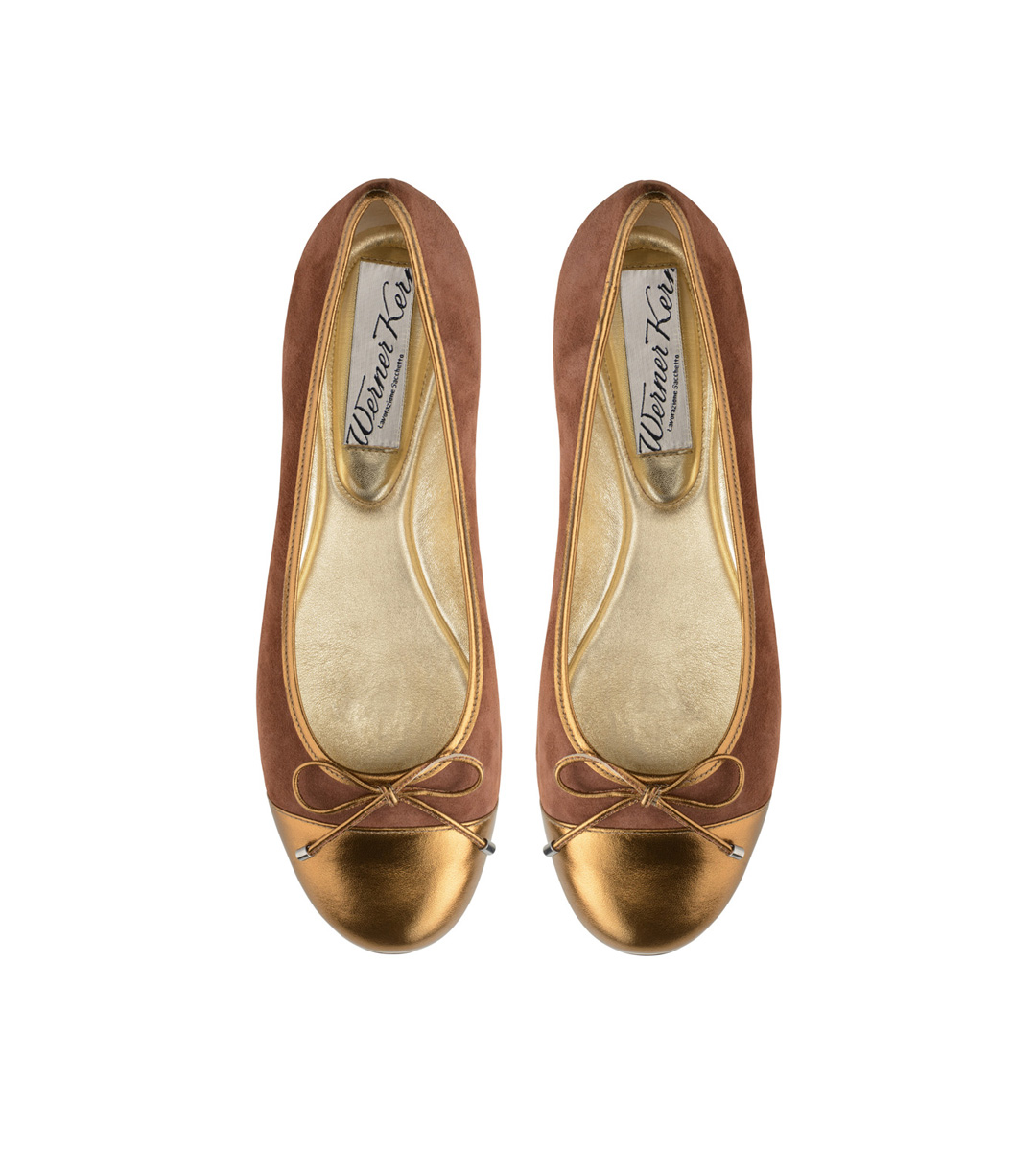 Juno Bezaubernde Ballerinas in braun kupfer Ziegenvelour Nappaleder