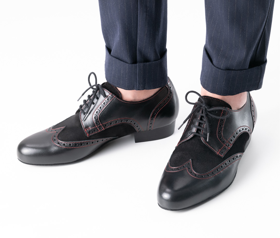 Herrentanzschuh Trapani von Werner Kern aus schwarzem Leder mit 2,5 cm Absatz.
