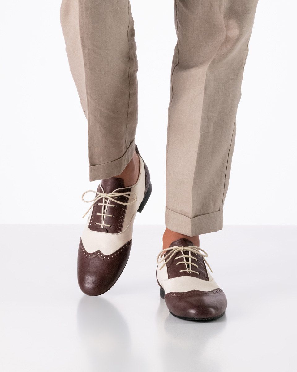 Werner Kern Carrara - Herren Tanzschuhe in Beige/Bordo, nachhaltig gegerbtes Ziegenleder für fantastisch weichen Tragekomfort, äußerst flexibel und bequem mit 4xFach Schnürung für sicheren Halt, fantastisch bequeme Absatzhöhe von 1,5 cm