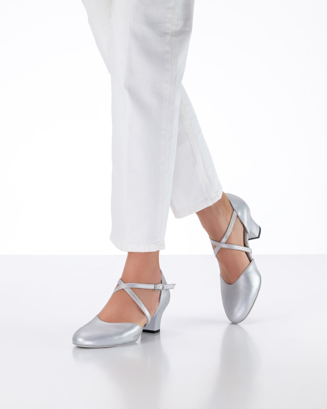 Felice Sandalias de baile «Felice» de Werner Kern, en color plateado mate brillante y con el ajuste «Comfort Fit»