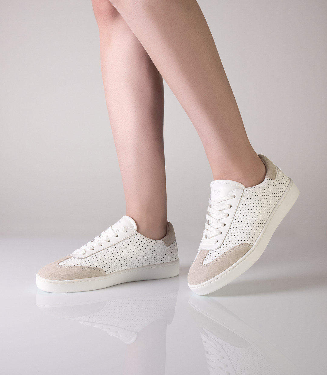 Weißer Vollleder Tanzsneaker für Damen