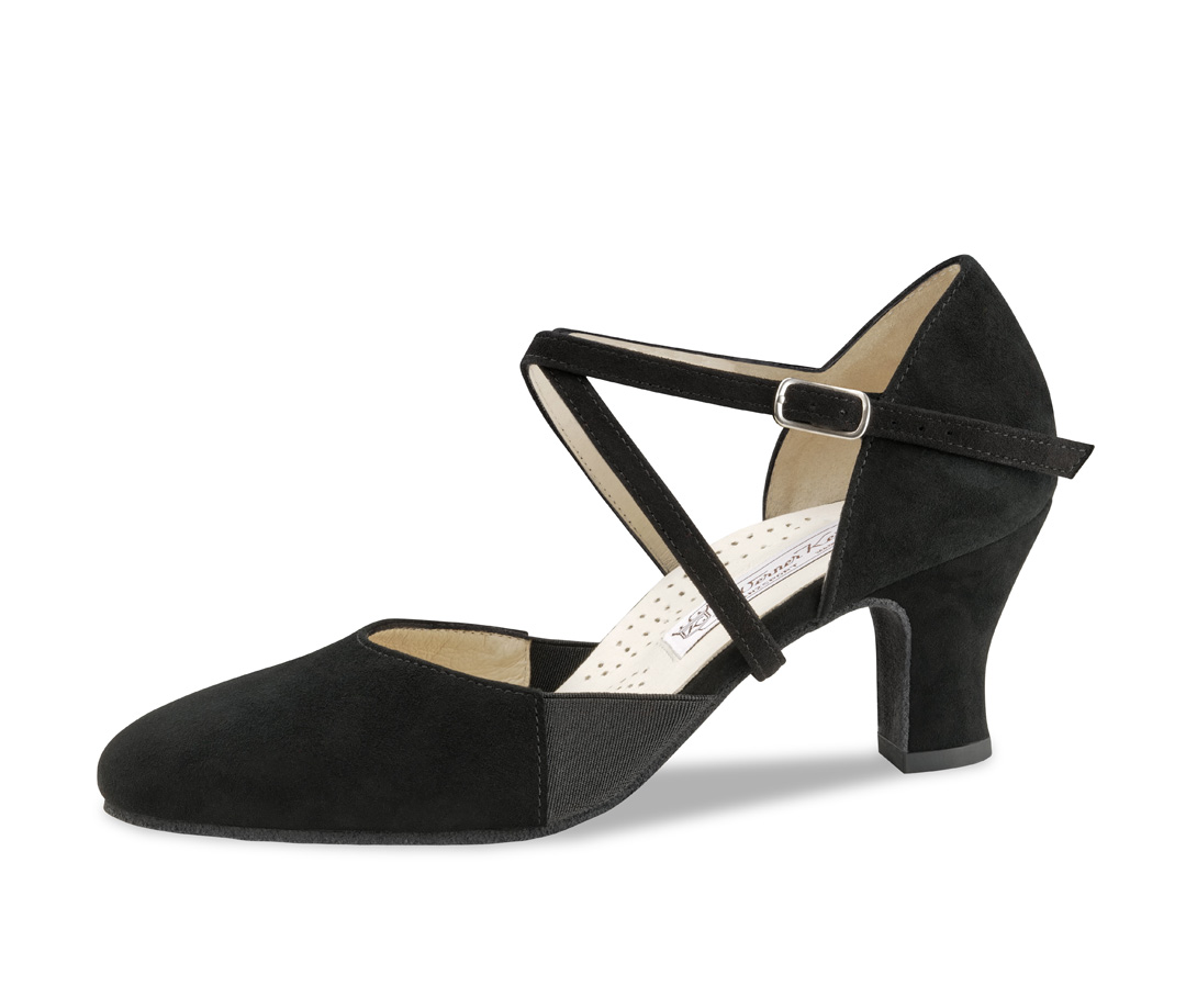Ronja Geschlossener Komfort-Tanzschuh für Füße mit besonderen Anforderungen aus besonders geschmeidigem Velourleder und einem 6 cm hohen Absatz.
