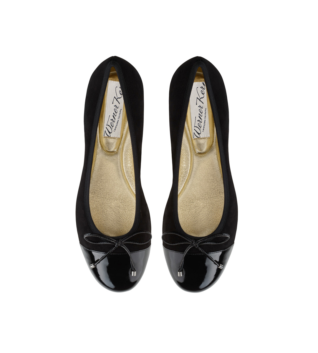 Ballerina Myke - Werner Kern Ballerinas Ballerina Myke gefertigt aus samtweichen schwarze Ziegenvelour und Fersenkappe aus Lack