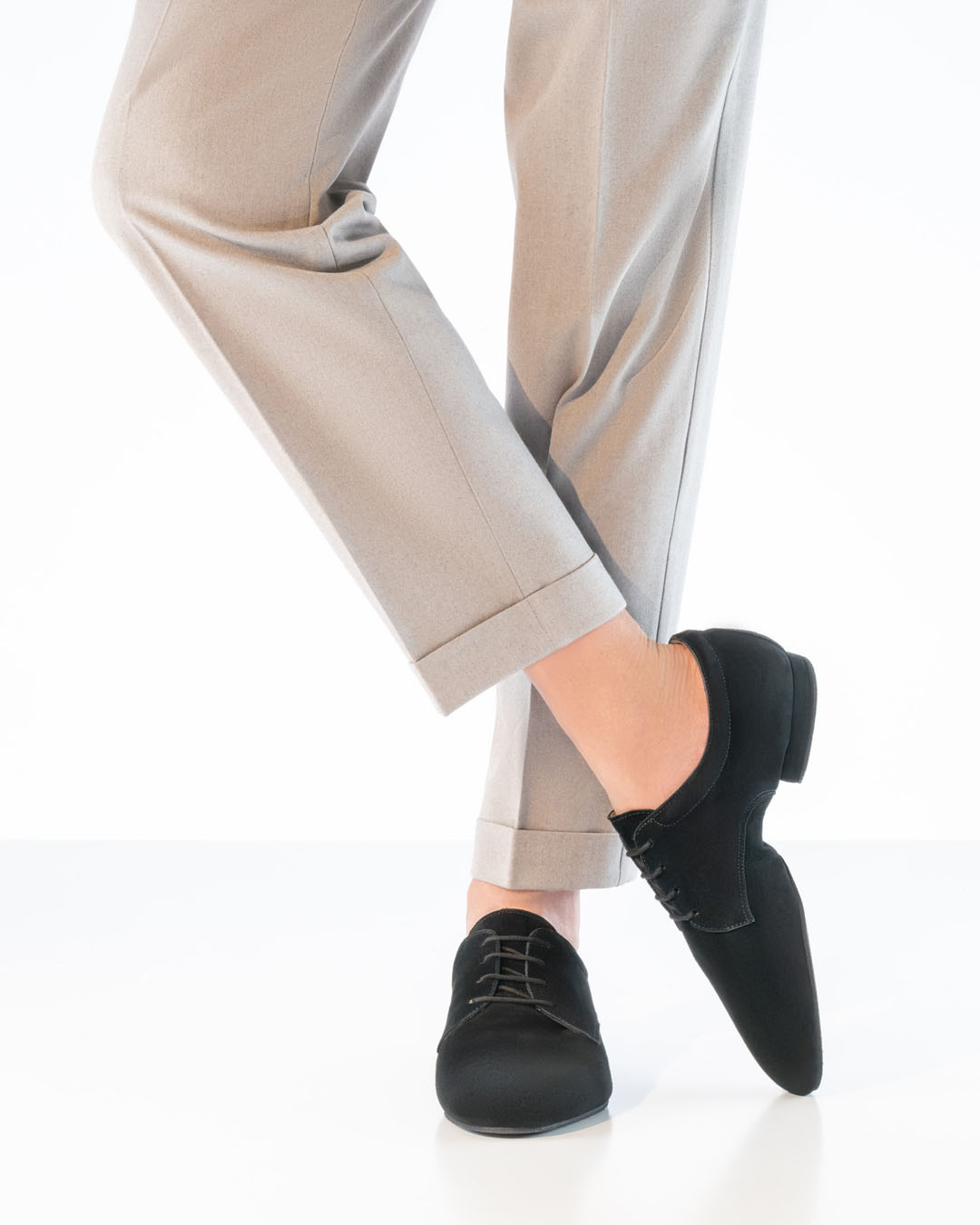 Zapatos de baile para hombre con suela dividida, de ante negro, de Werner Kern