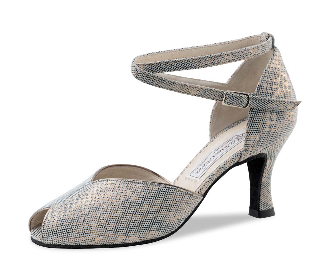 Asta Werner Kern Damentanzschuh mit Fesselspange in altsilber