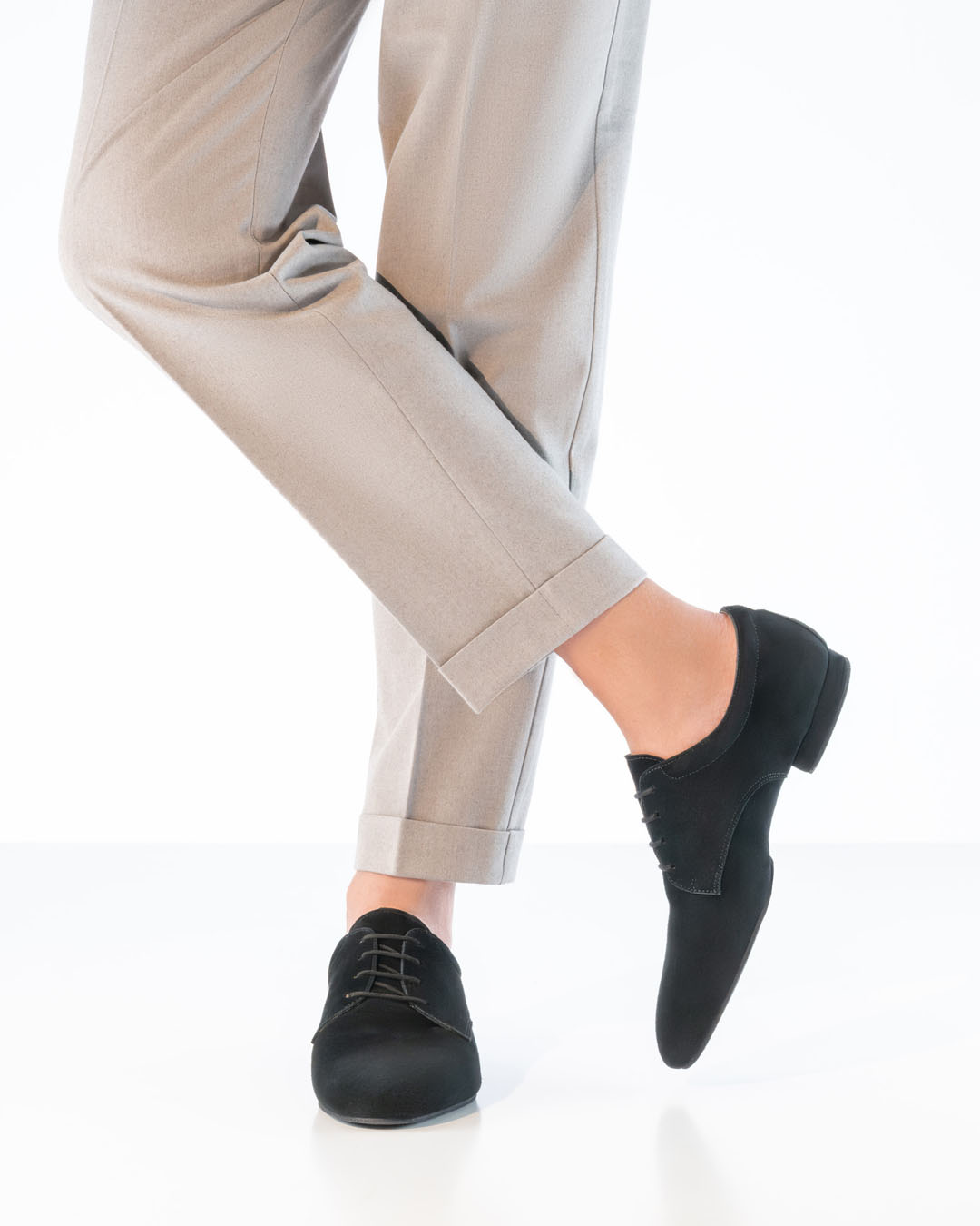 Zapatos de baile para hombre de ante suave con suela dividida, en color negro, de Werner Kern