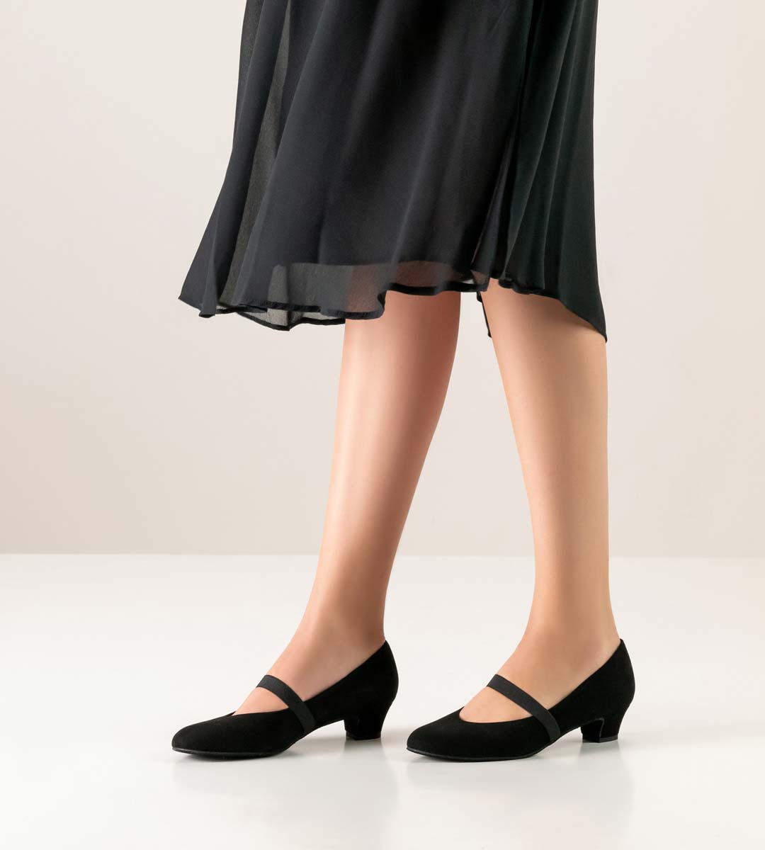 Daniela flacher, schwarzer Damentanzschuh von Werner Kern