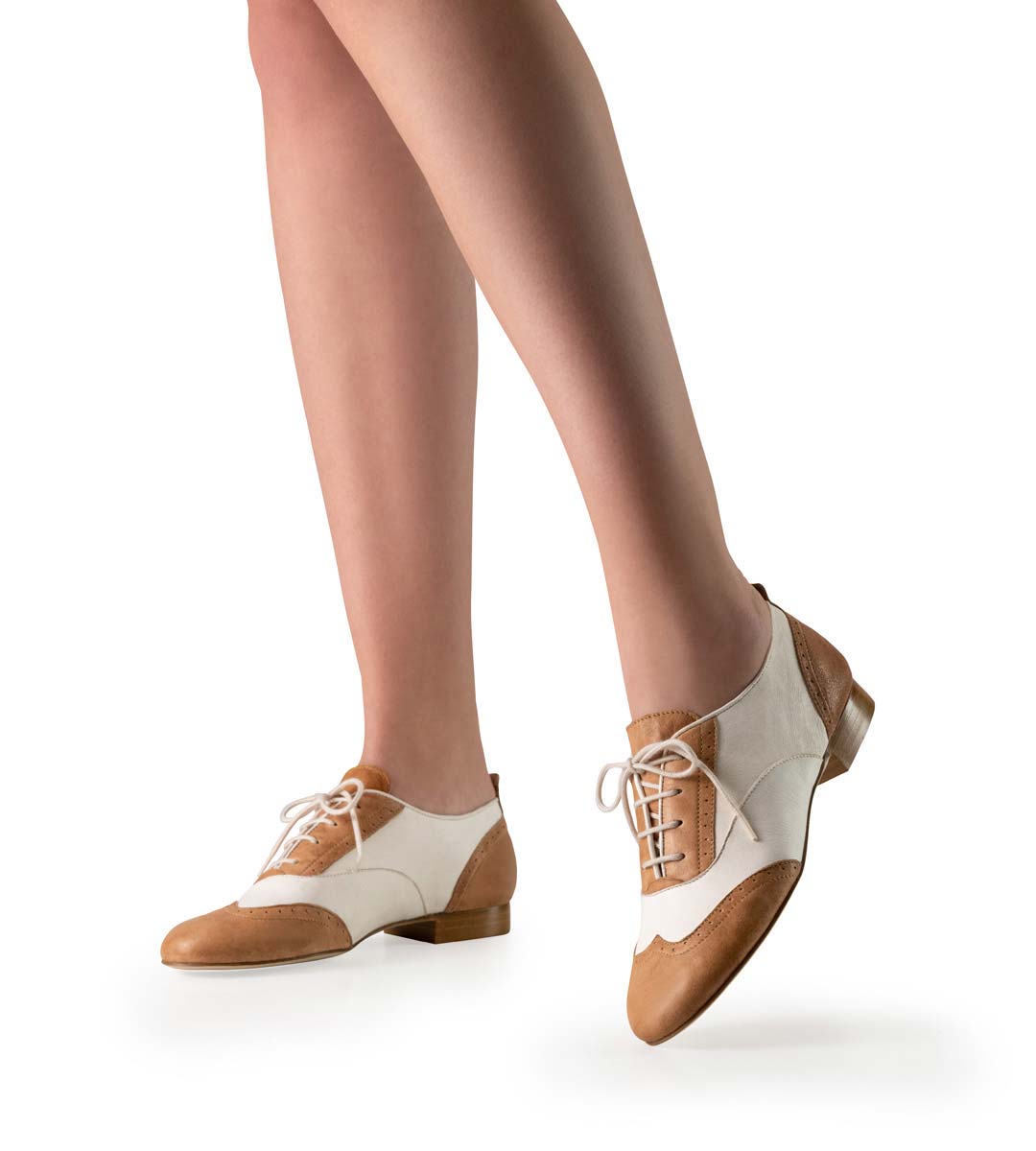 Taylor beige-weißer Damentanzschuh von Werner Kern mit 1,5 cm Absatz für Swing