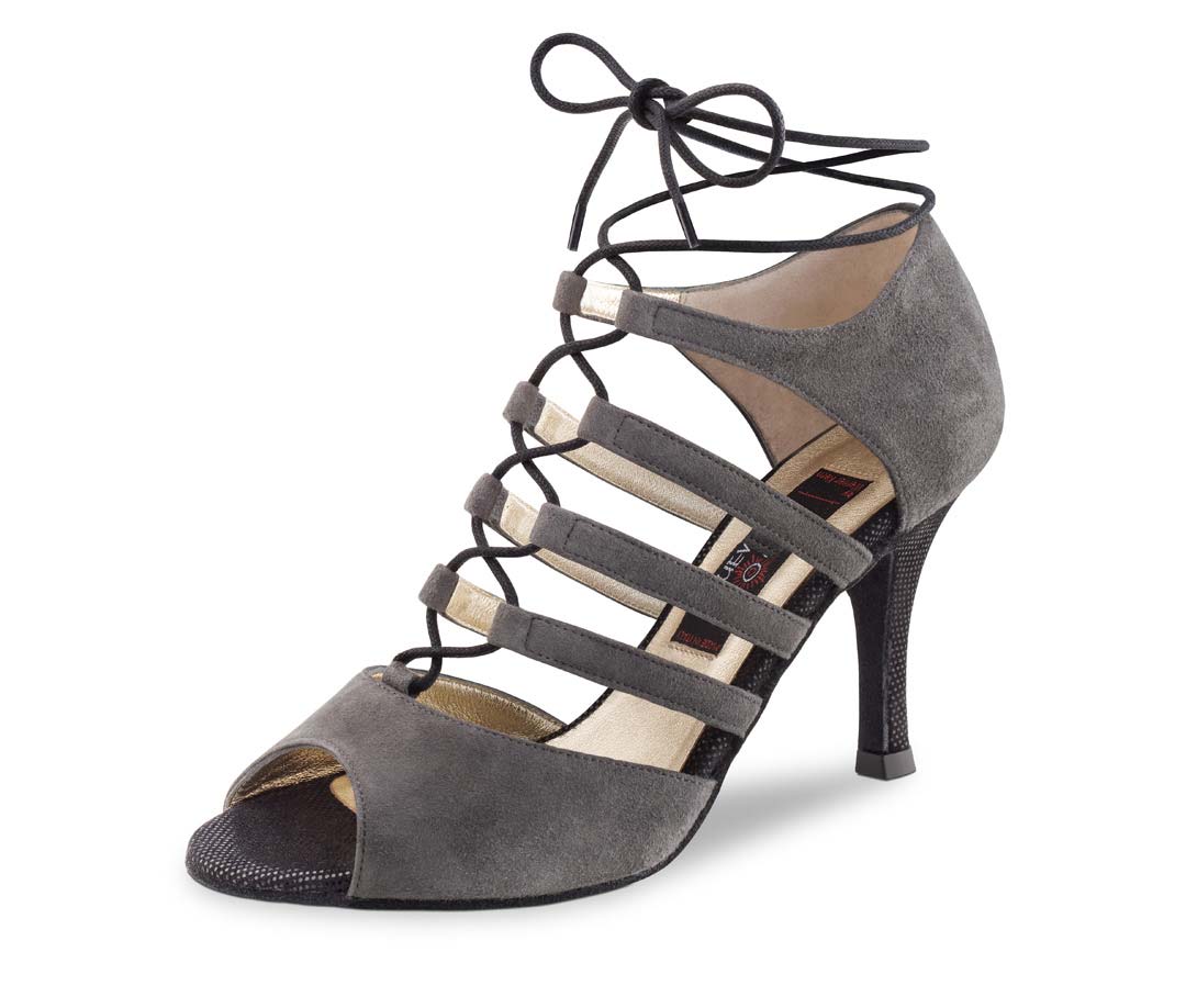 Lydia offener Tango Damentanzschuh von Nueva Epoca in grau
