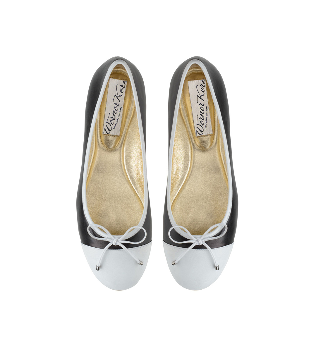 Ballerina Mimi - Werner Kern Ballernias Klassiker in schwarz weiß - Ballerina Mimi aus Nappaleder gefertigt in Italien