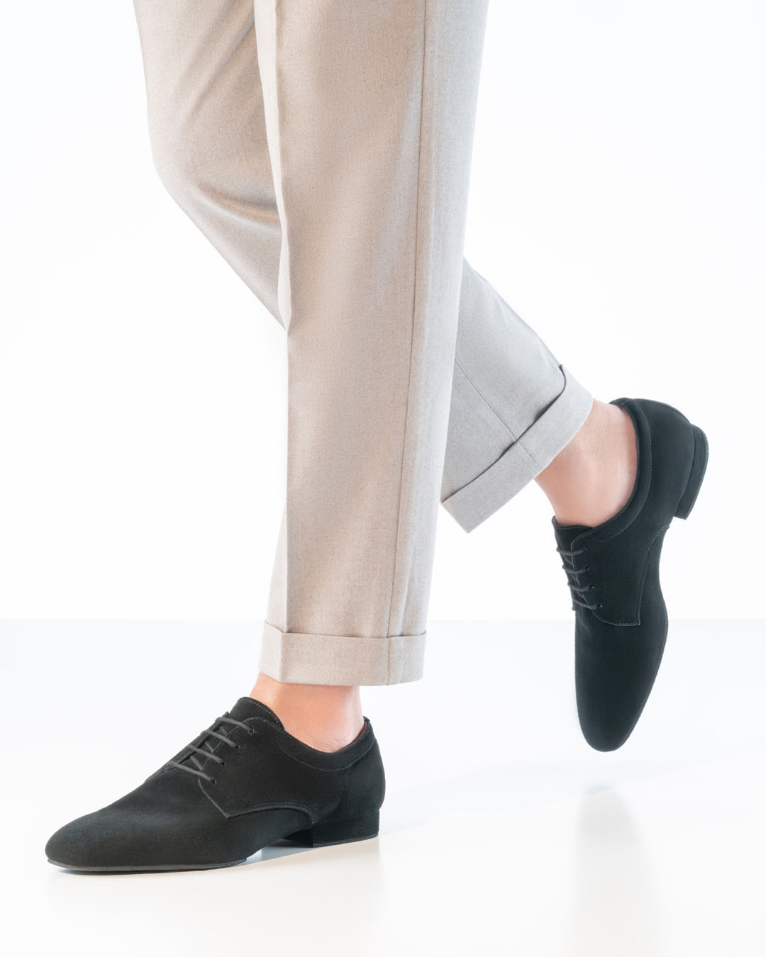 Zapatos de baile negros para hombre, de piel de ante, con suela dividida