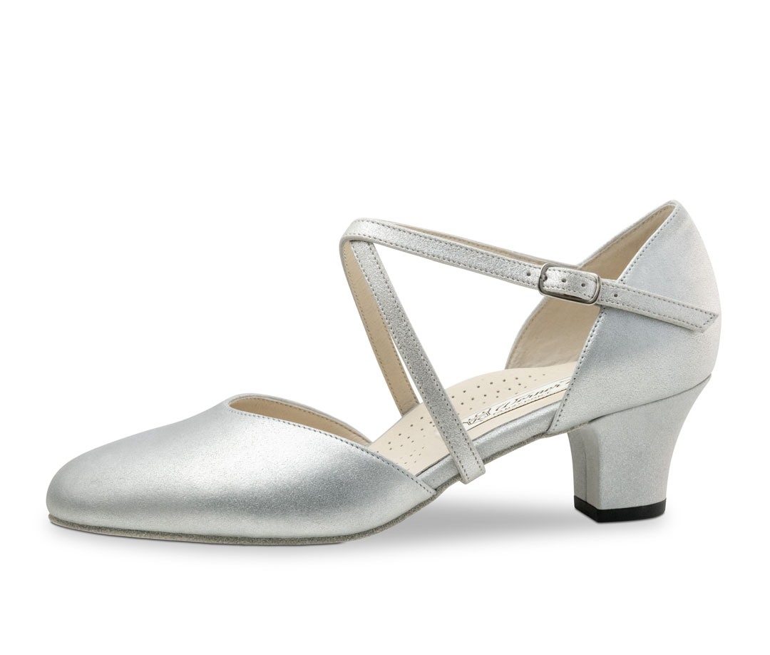 Felice Sandalias de baile «Felice» de Werner Kern, en color plateado mate brillante y con el ajuste «Comfort Fit»