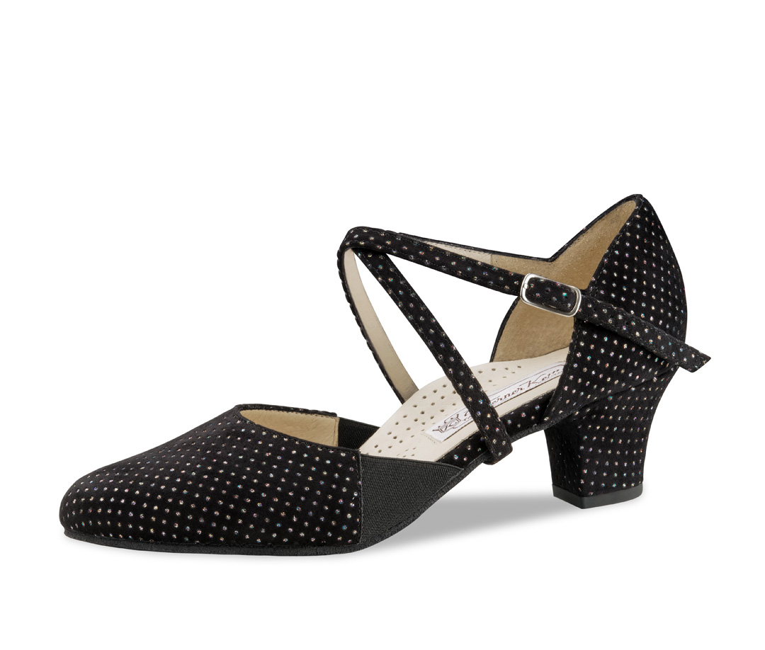 Ronja Geschlossener Komfort-Tanzschuh für Füße mit besonderen Anforderungen aus besonders geschmeidigem Velourleder und einem 4,5 cm hohen Absatz.