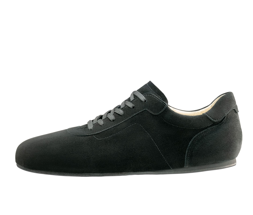 Volterra Zapatos de baile sin talón para hombre, confeccionados en suave piel de ante negra, de Werner Kern