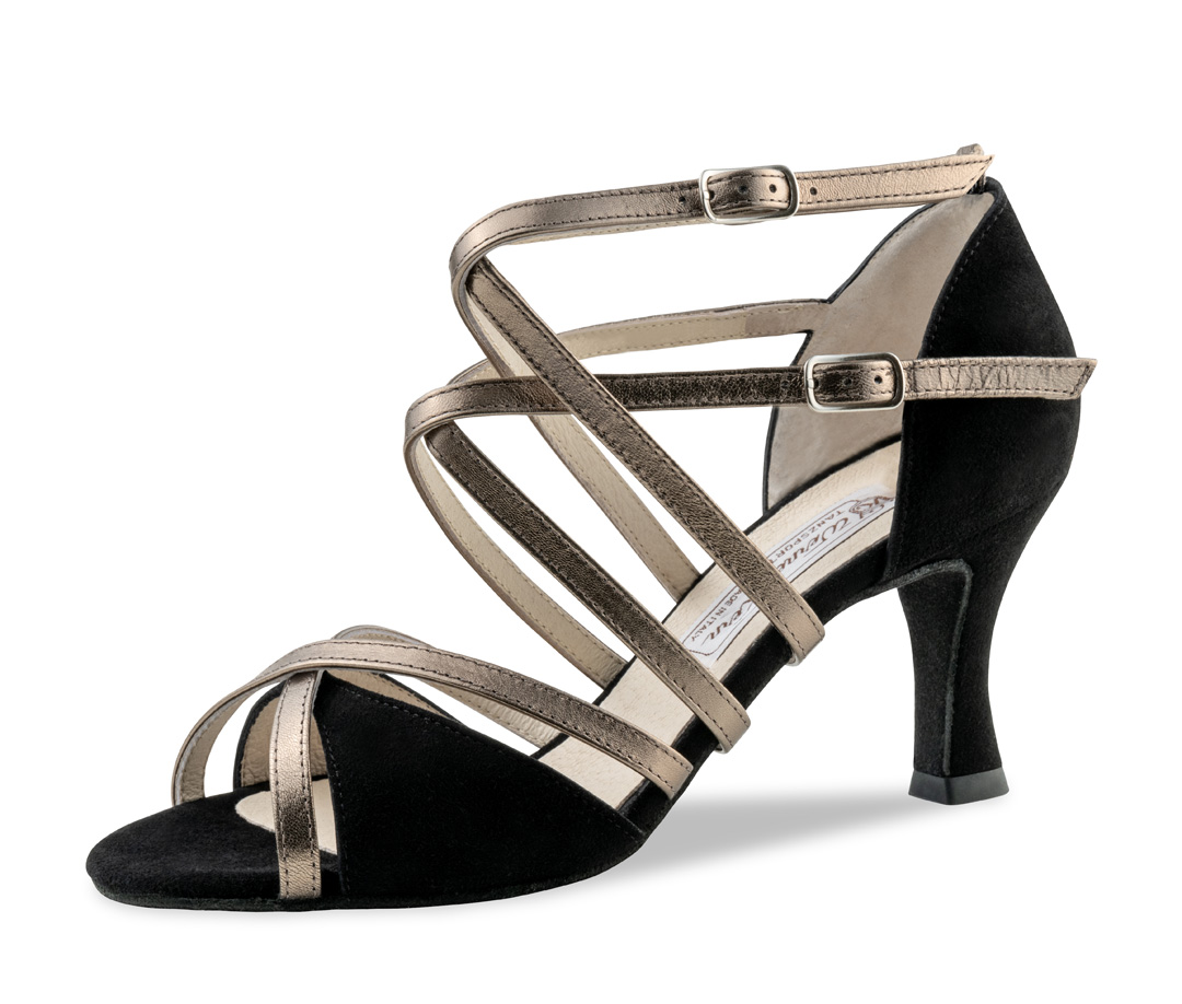 Eva Damentanzschuh von Werner Kern in schwarz und altsilber