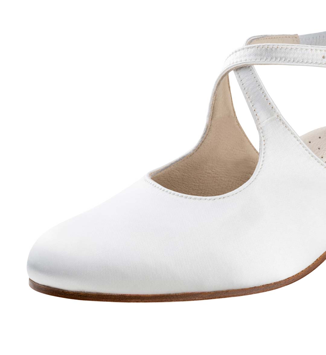 Gala Ansicht von vorne vom Werner Kern Brautschuh mit Ledersohle