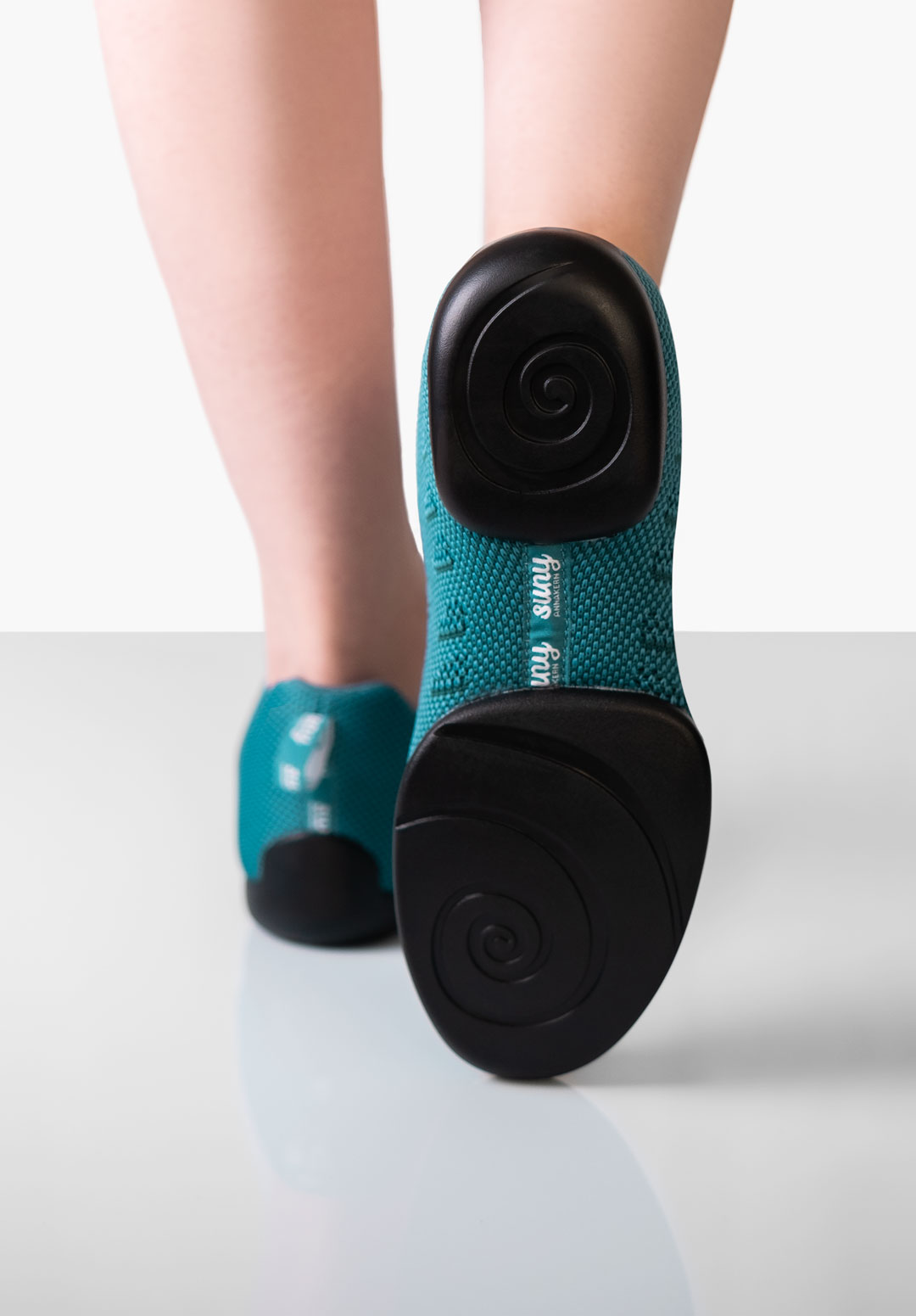 Tanzsneaker für Damen, Petrol, Suny by Anna Kern 175, feines Knitting Material, geteilte Sohle, vielseitig einsetzbar.