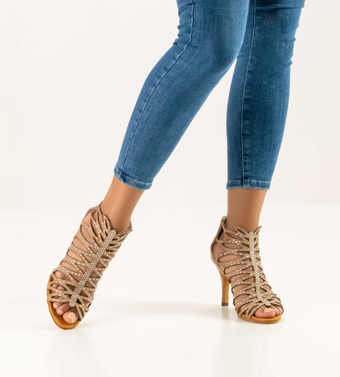 800 beige farbener Salsa Damentanzschuh von Anna Kern