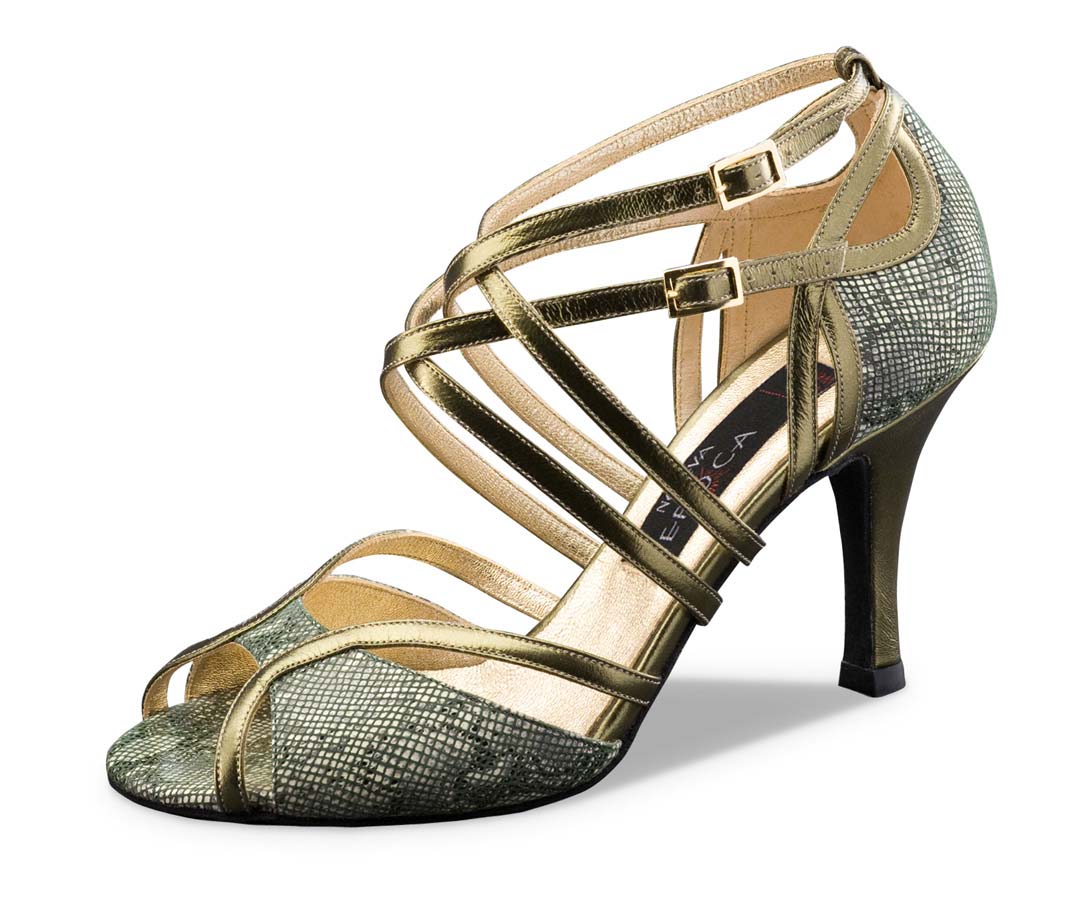 Penelope offener Nueva Epoca Damentanzschuh in olive