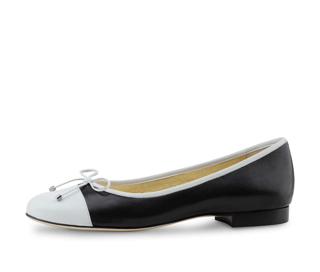 Ballerina Mimi - Werner Kern Ballernias Klassiker in schwarz weiß - Ballerina Mimi aus Nappaleder gefertigt in Italien