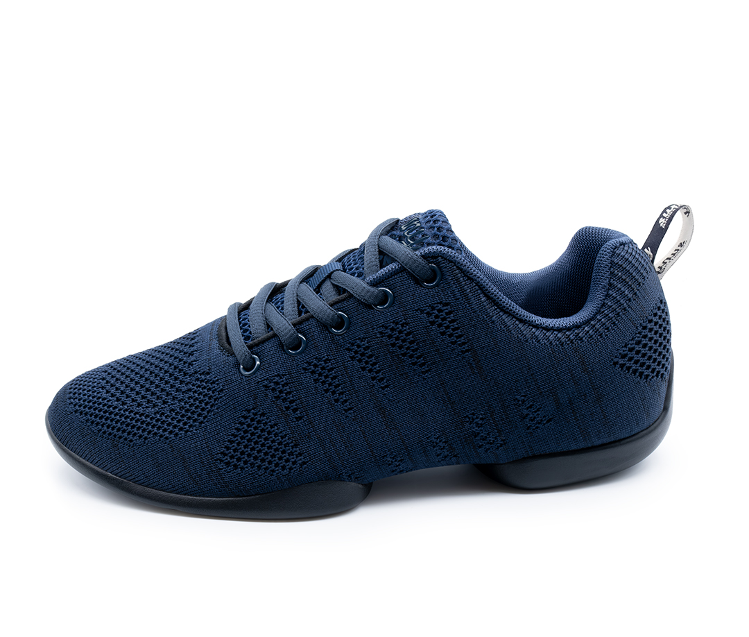 Zapatillas de baile para mujer en azul oscuro para bailes en línea, kizomba y bachata de Suny.