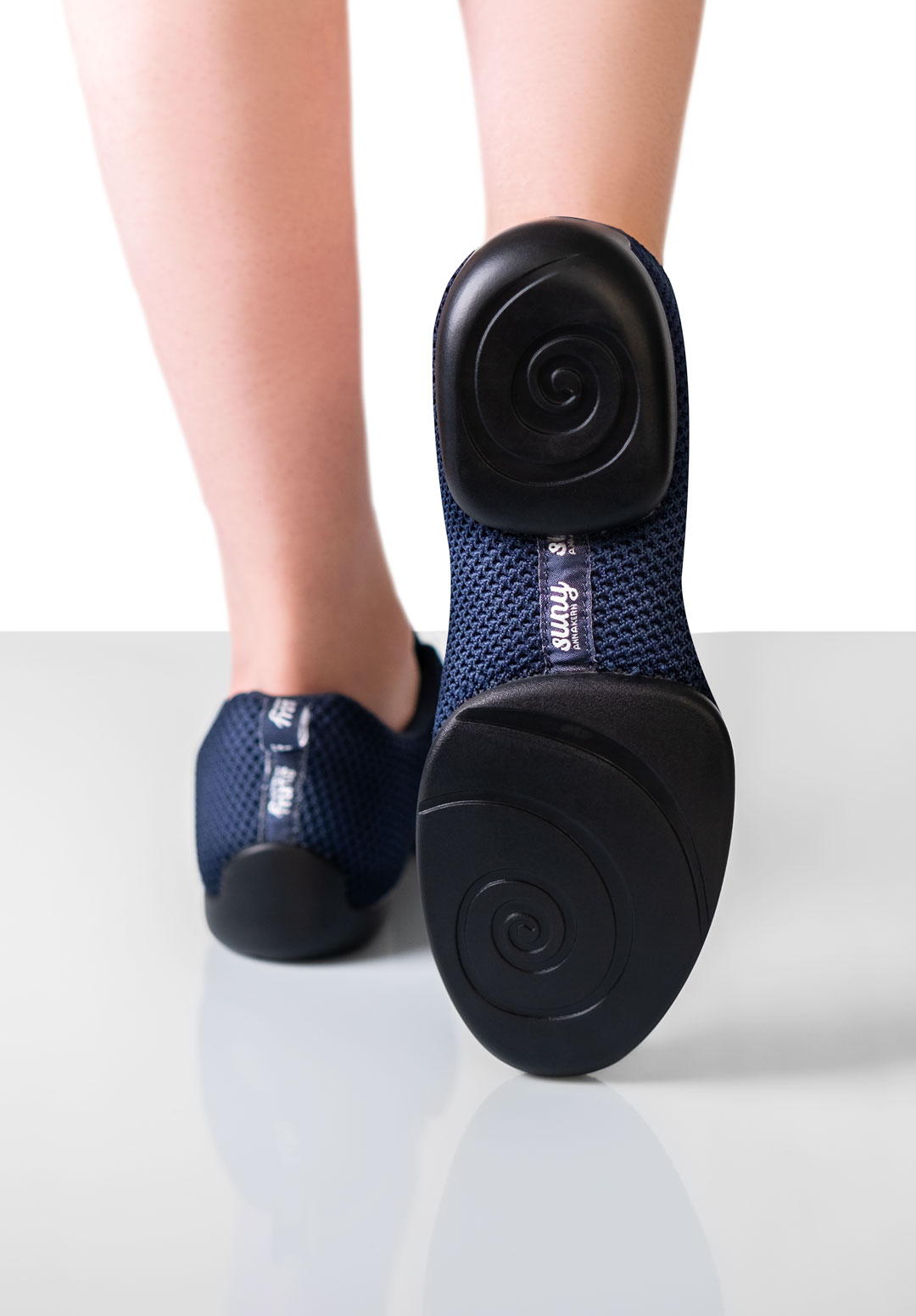 Sneaker für Damen, Dunkelblau, Suny by Anna Kern 170, feines Knitting Material, geteilte Sohle, vielseitig einsetzbar.