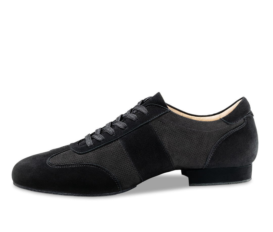 Zapato de danza para hombre en ante negro con suela partida para una perfecta movilidad de Werner Kern