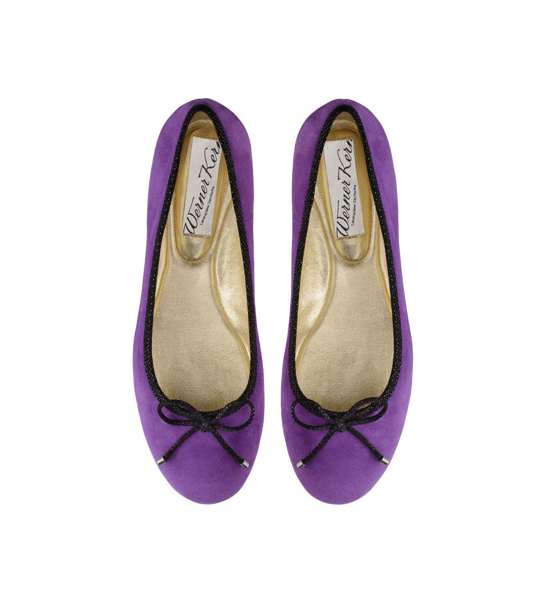 Ballerina Andy - Werner Kern Ballerinas Ballerina Andy in der Farbe lila aus hochwertigen Wildleder und schwarzer Schleife