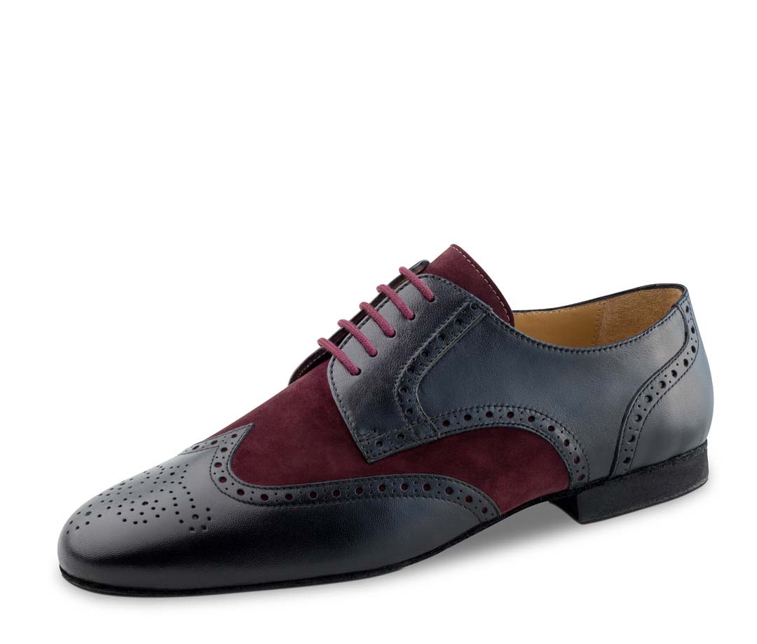 Firenze Schwarz-bordo farbener Herrentanzschuh für Salsa von Werner Kern