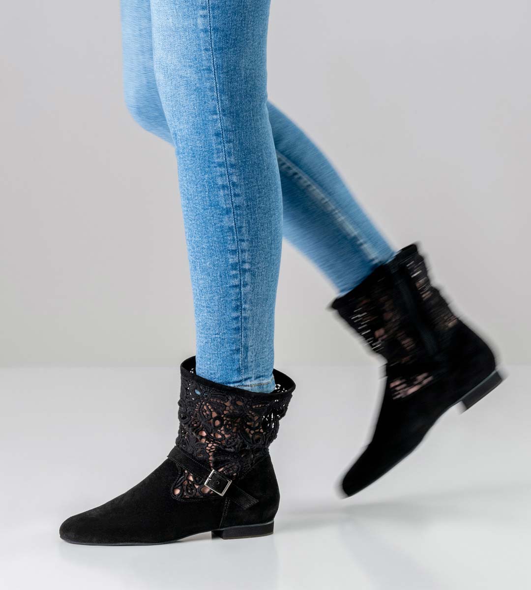 Cocco Werner Kern Tanzstiefel für Linedance in schwarz mit transparentem Oberteil