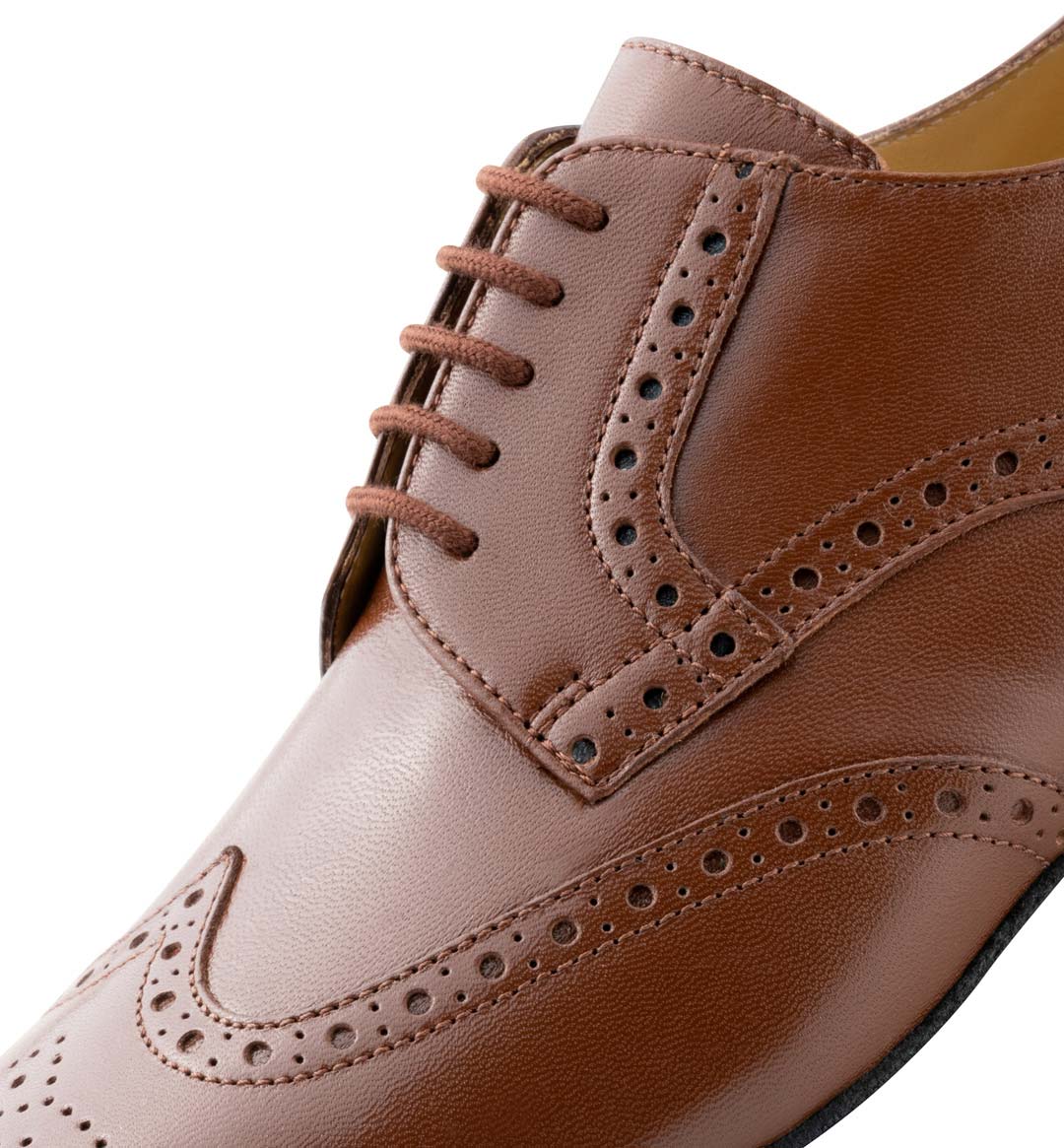 Udine Detailansicht des vorderem Bereiches vom Werner Kern Herrentanzschuh in braun