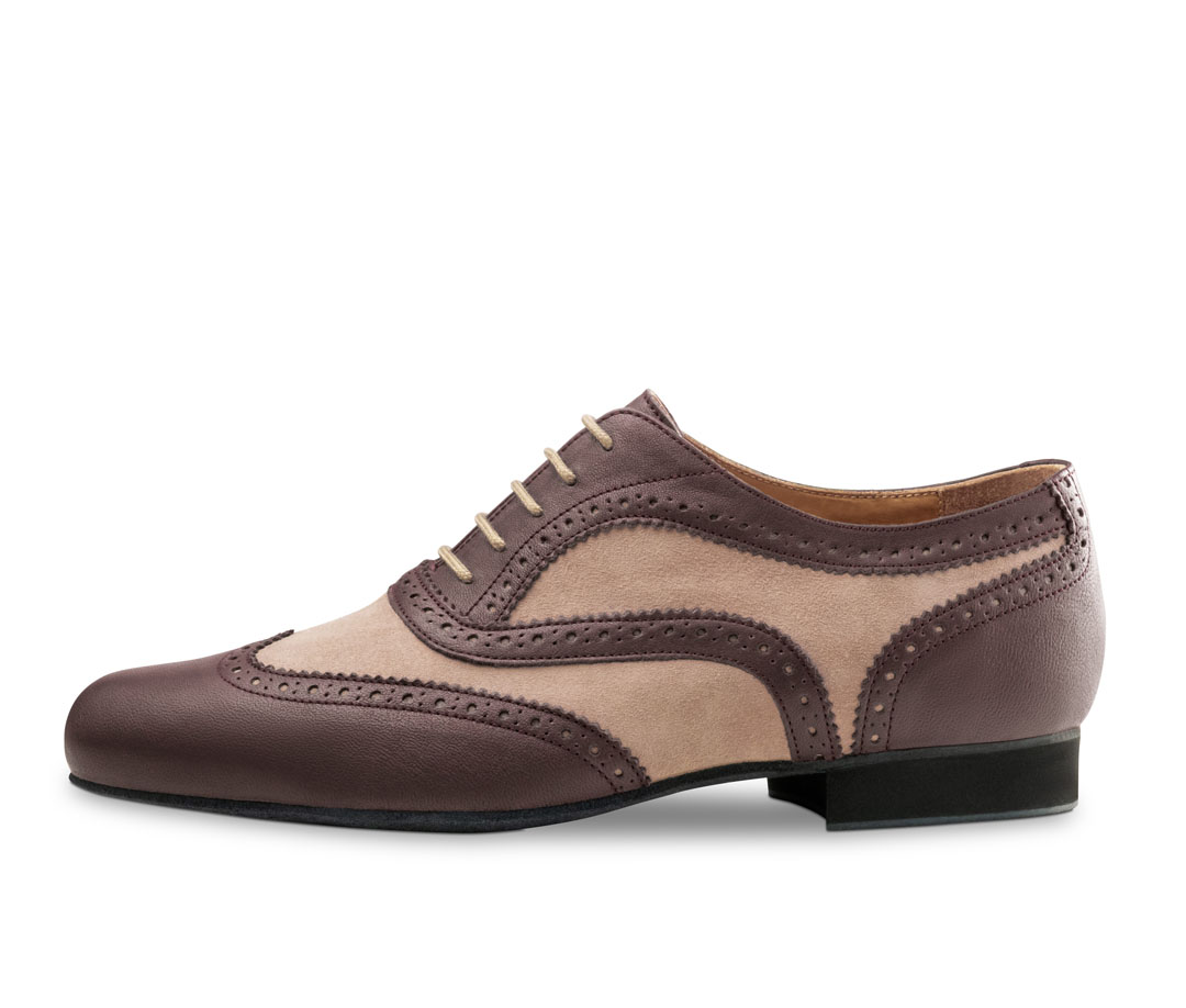 Zapatos de baile para hombre de piel marrón y beige de Werner Kern