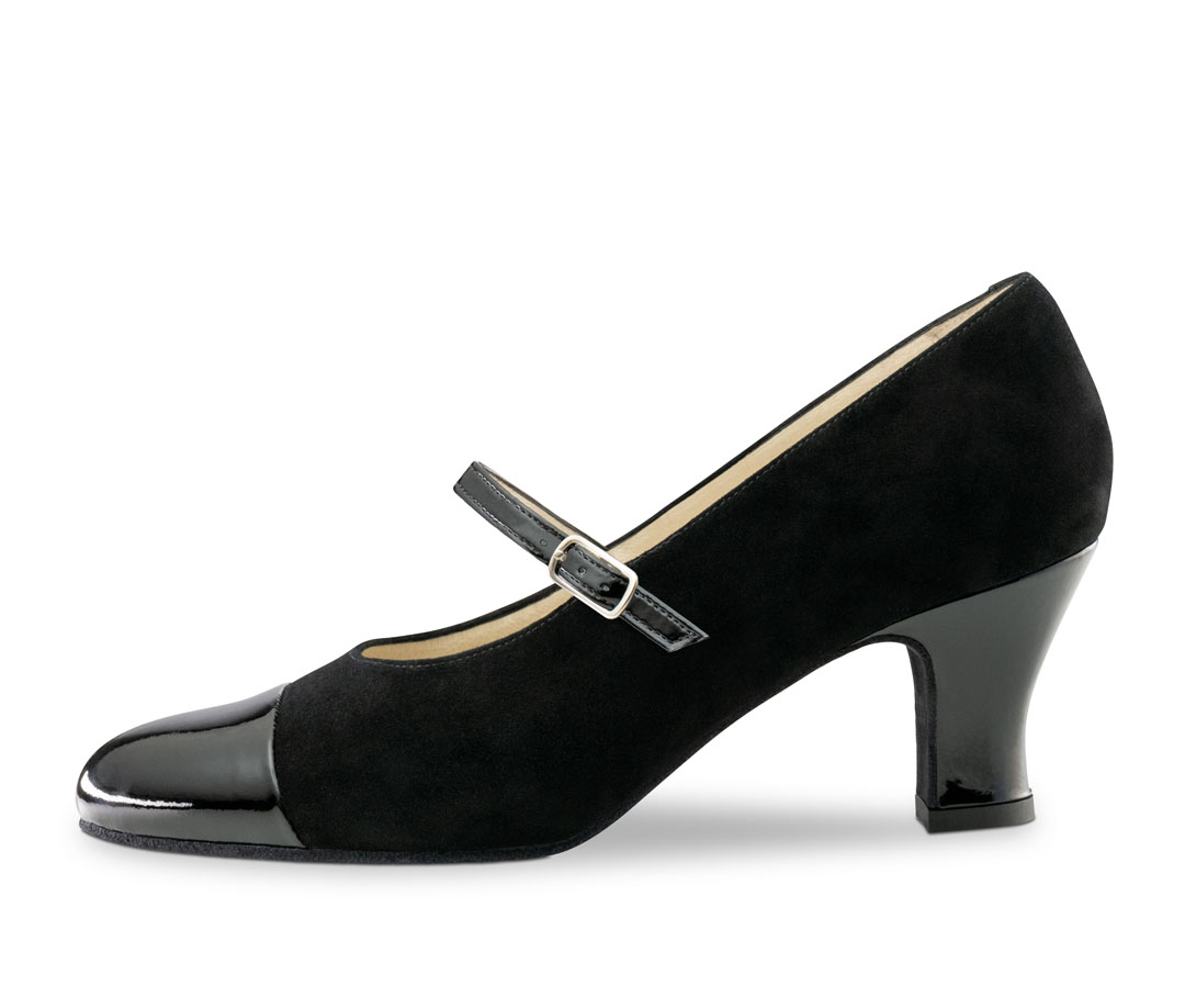 Zapatos de baile Mary-Jane con tacón grueso de 6 cm, de charol y ante, de Werner Kern