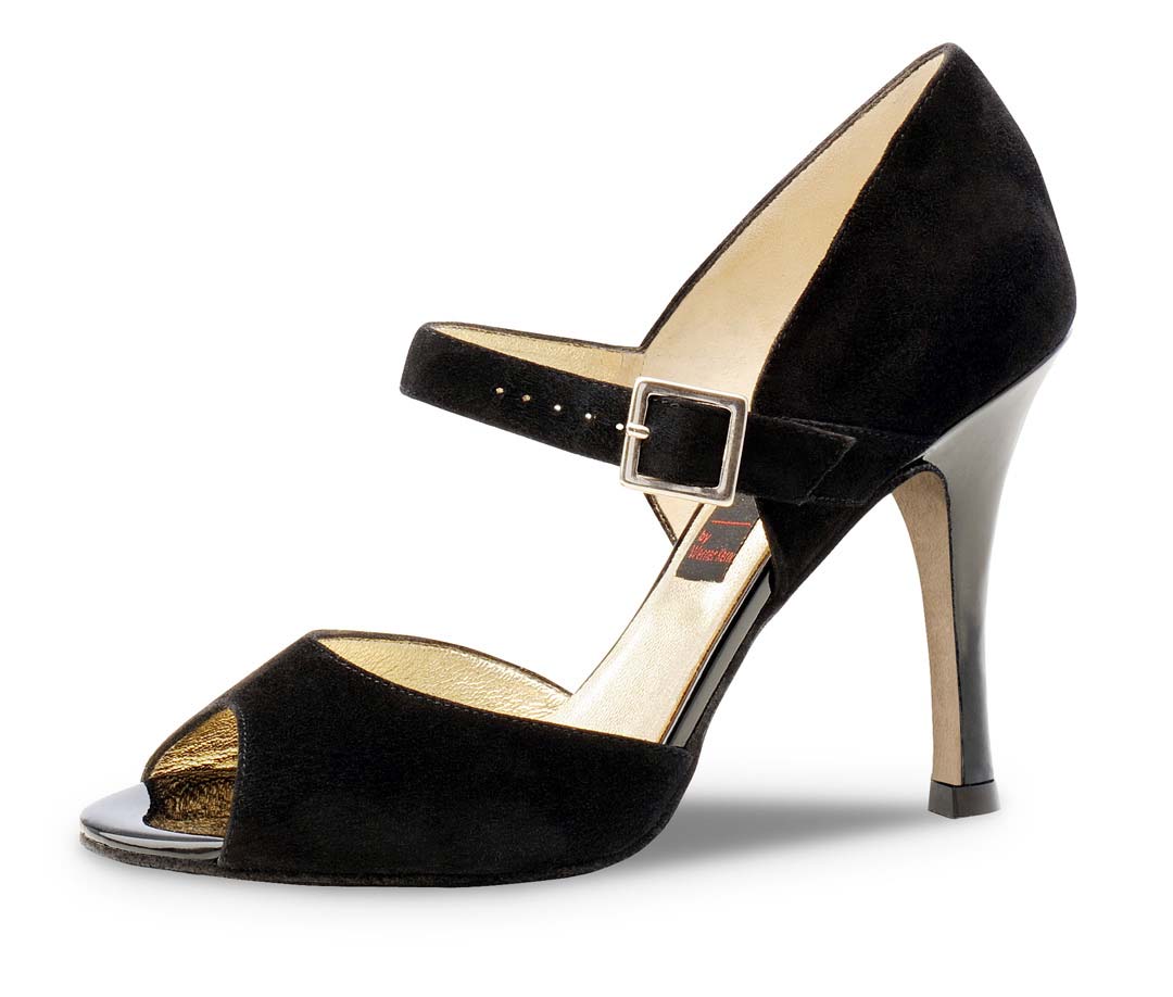 Maite 7 cm hoher Nueva Epoca Damentanzschuh mit Ledersohle