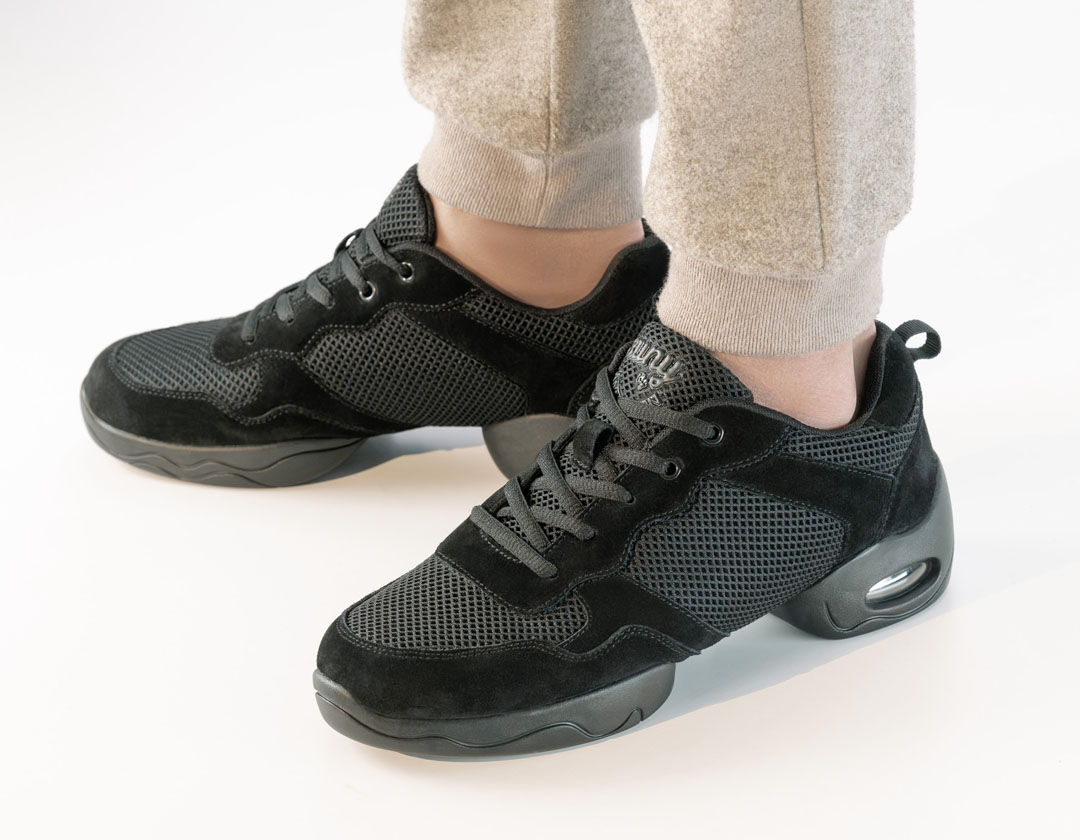 Zapatillas de baile para hombre de estilo chunky en color negro con suela dividida de Werner Kern
