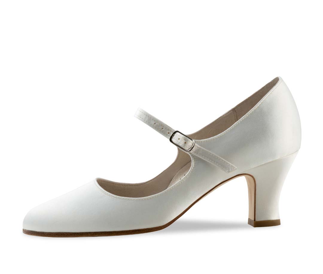 Ashley Werner Kern Brautschuh mit Ristriemchen in Satin