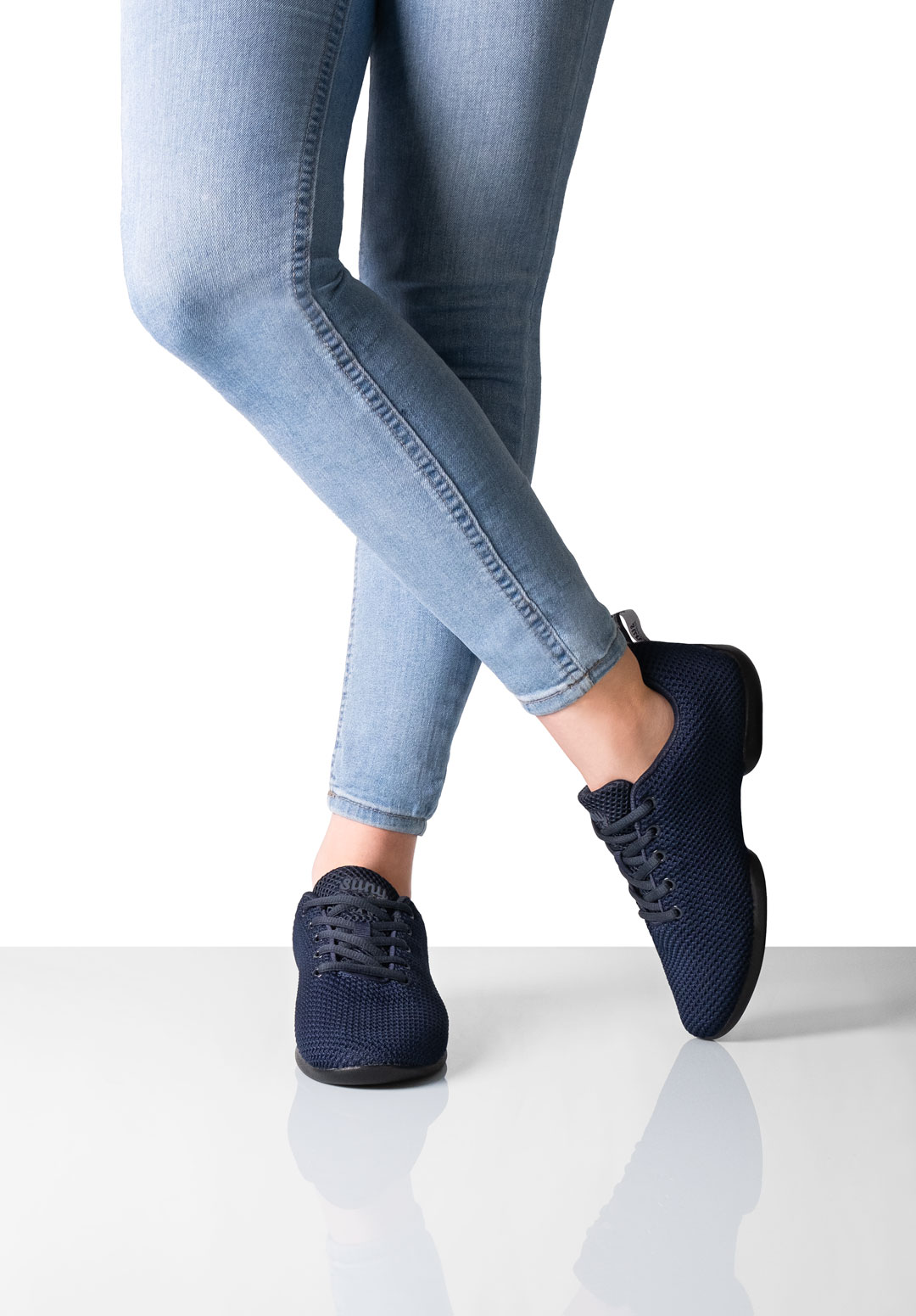 Suny by Anna Kern Damen Sneaker 170, Dunkelblau, Tanzschuhe aus feinem Knitting Material mit geteilter Sohle, indoor und outdoor geeignet.