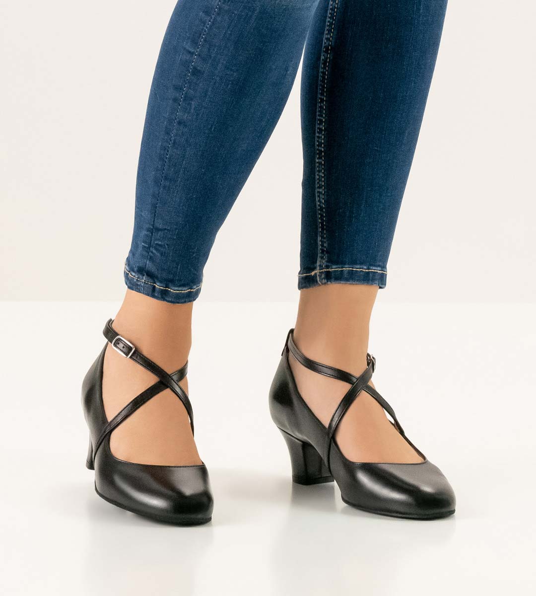 Sidney Werner Kern Damentanzschuh in schwarzem Glattleder