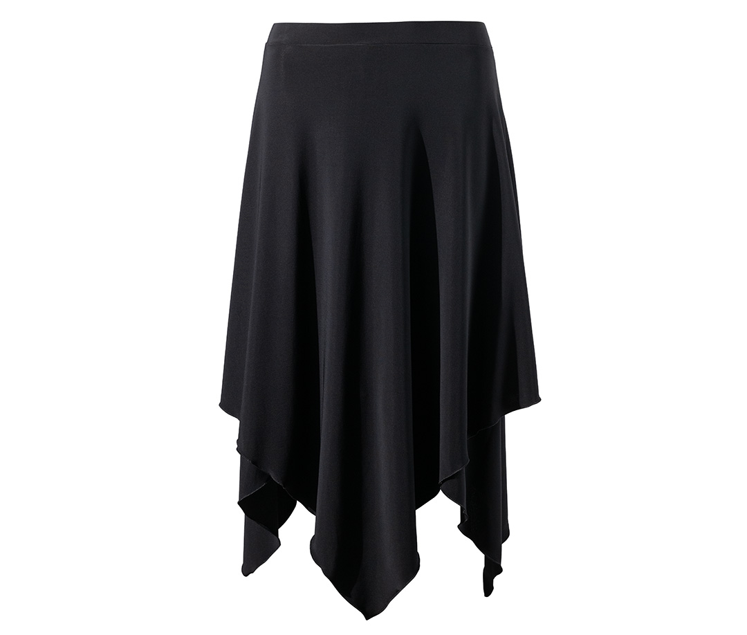 Falda de baile Orla Falda a capas Orla de largo midi en negro con dobladillo en punta para bailar de Werner Kern