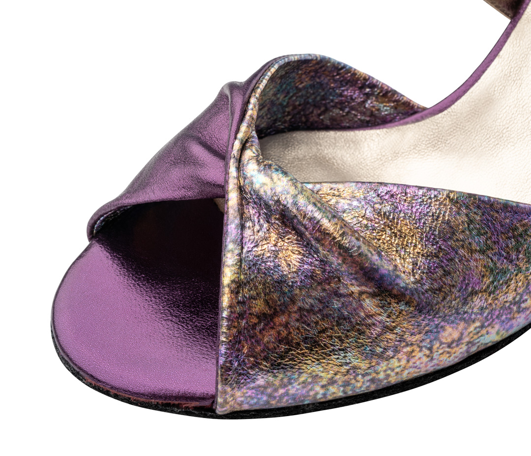 Nueva Epoca Violeta - Damen Tanzschuhe mit kunstvollem Vorderblatt und verstellbarem, filigranem Kreuzristriemchen für einen eleganten und sicheren Auftritt