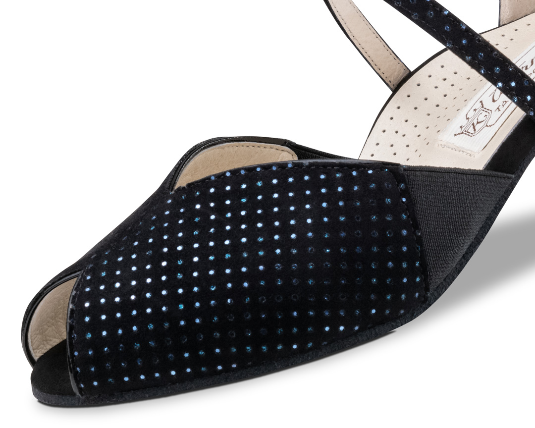 Detailansicht des Vorderblattes von Harriet in schwarz von Werner Kern Tanzschuhe