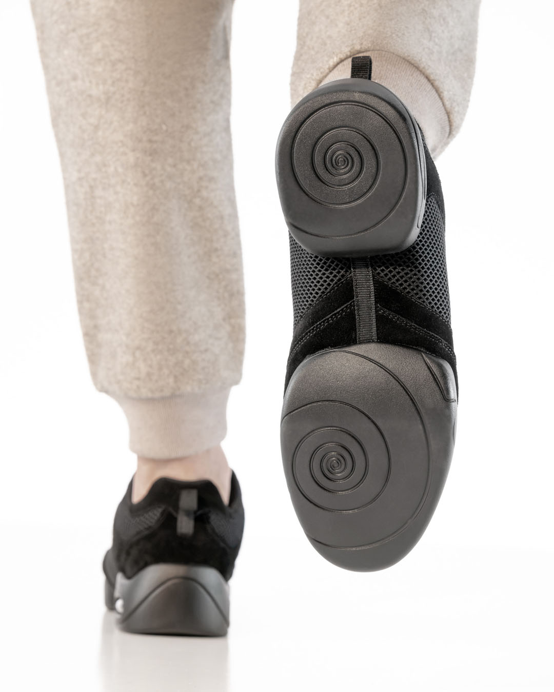 Suela dividida de las zapatillas de baile 4095 para hombre, en color negro, vista desde abajo