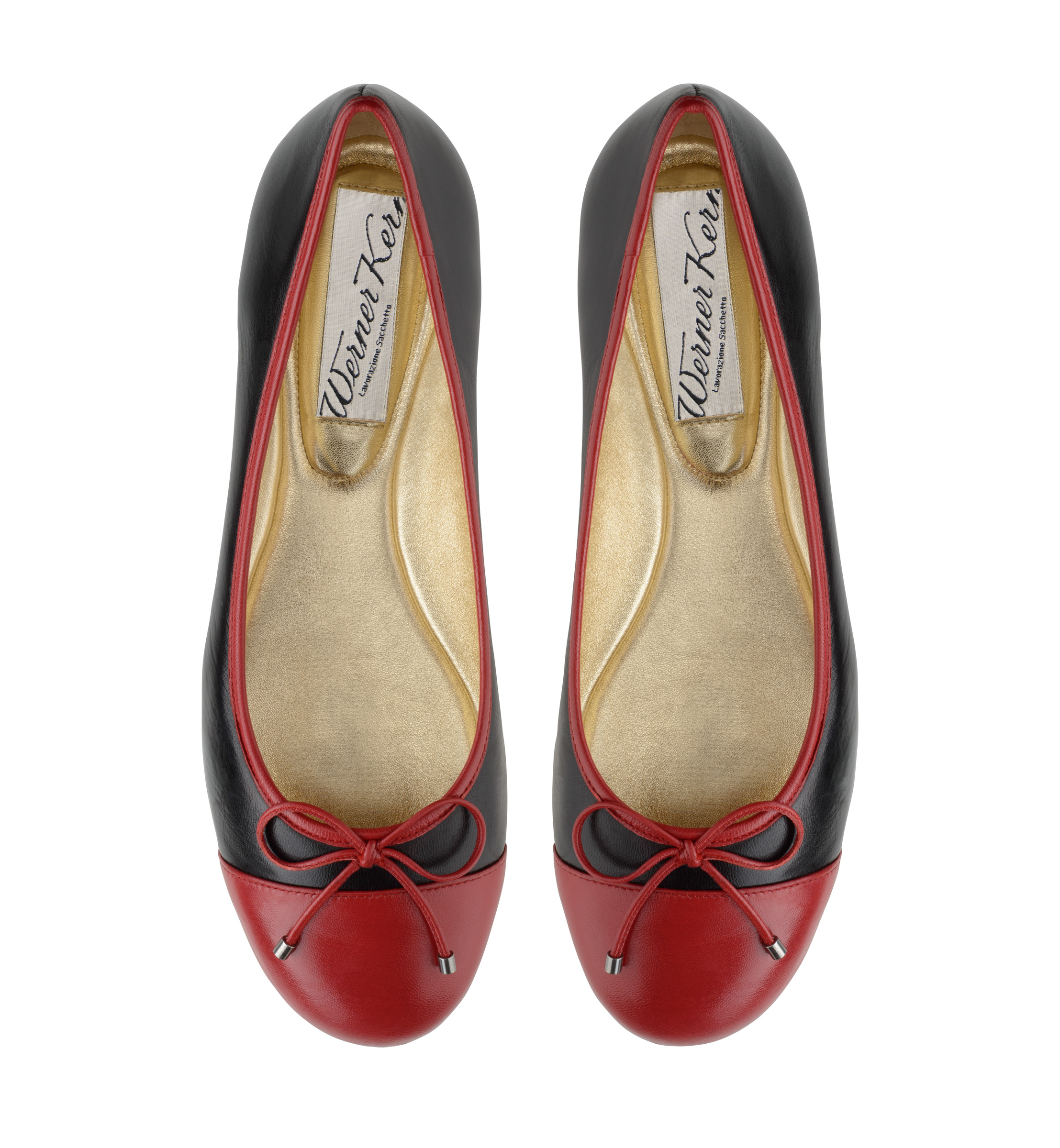 Ballerina Ada - Werner Kern Ballerinas Schwarz roter Ballerina von Werner Kern mit roter Schleife