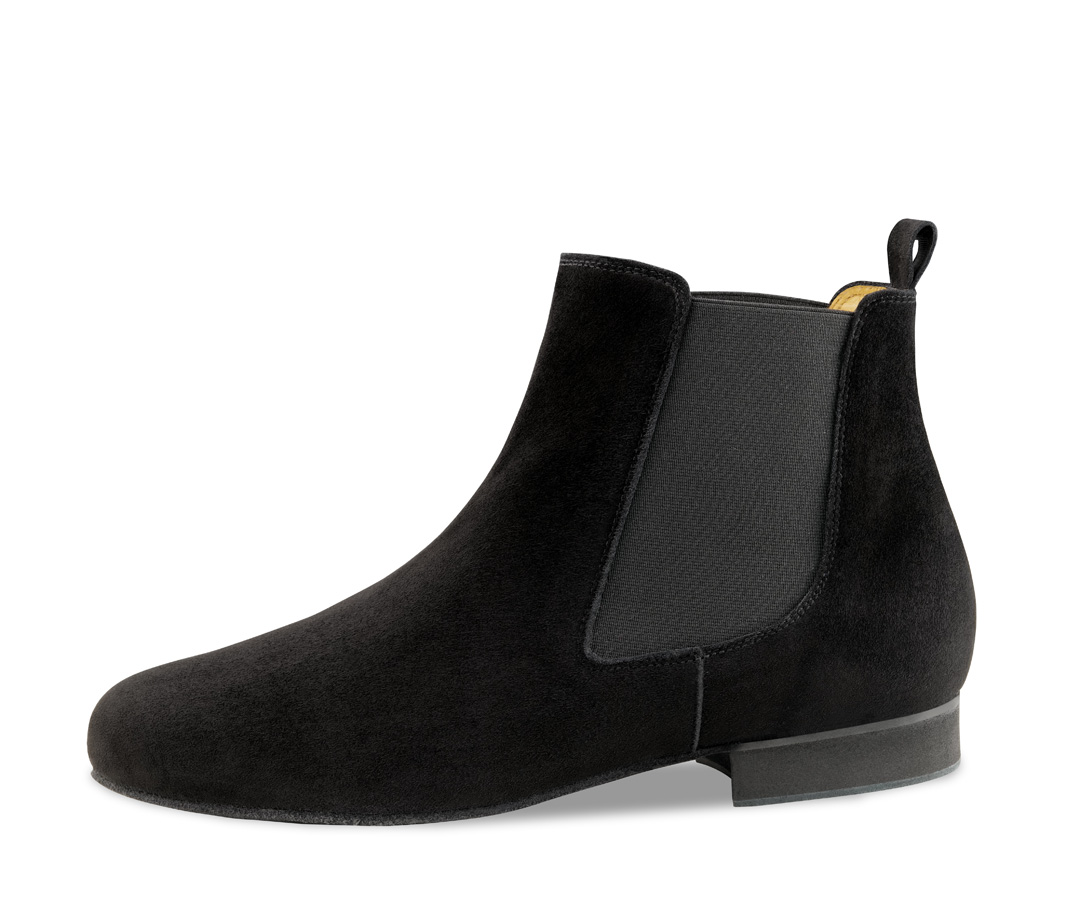 Olbia Olbia von Werner Kern ist ein schwarzer Chelsea Boot Tanzschuh aus Velourleder mit herausnehmbarerem Fußbett.