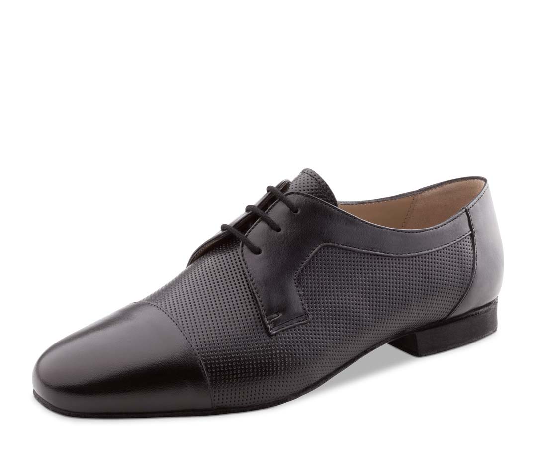Treviso schwarzer Herrentanzschuh von Werner Kern mit perforiertem Leder