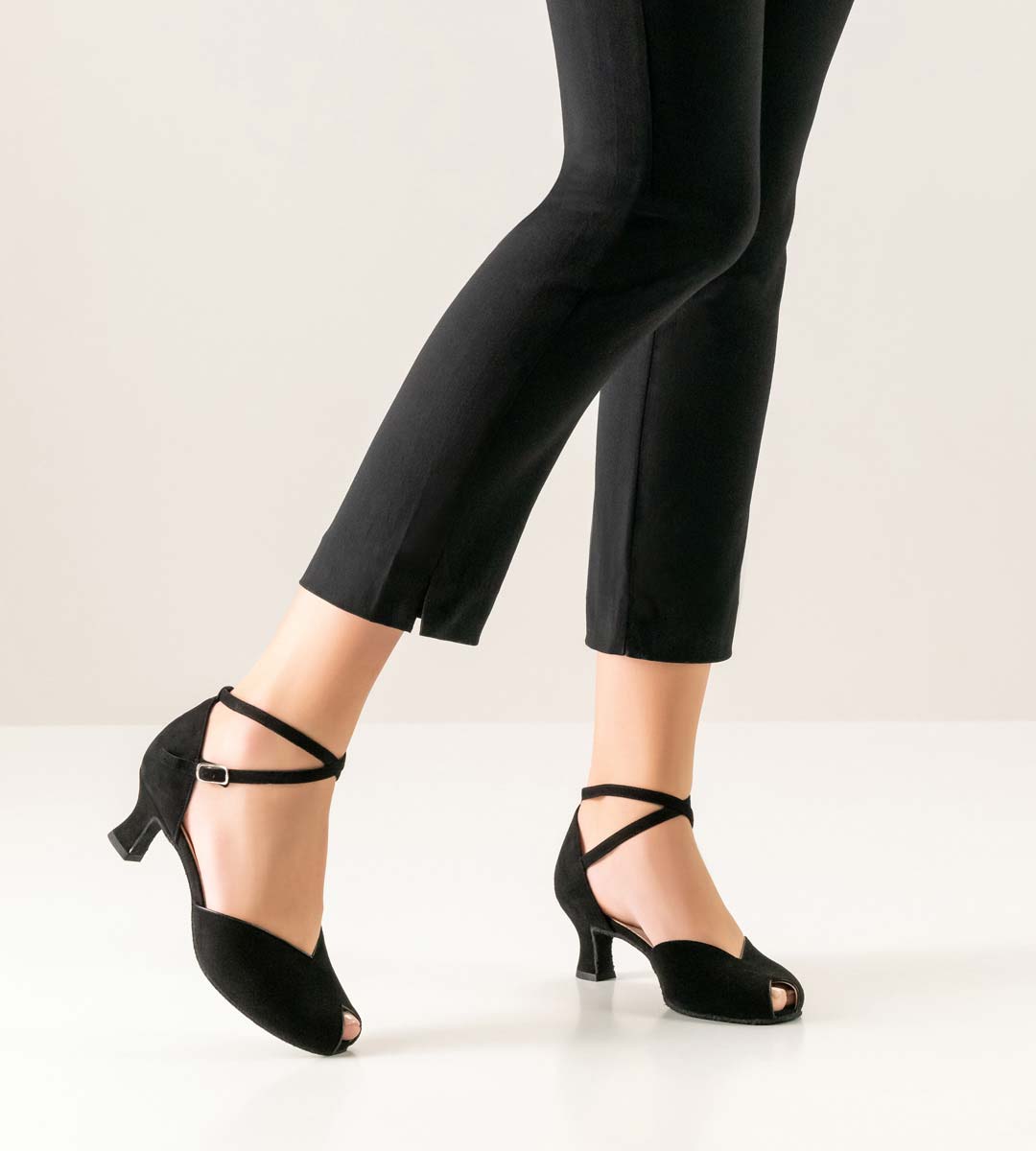 Asta schwarzer Werner Kern Damentanzschuh mit Pee-Toe