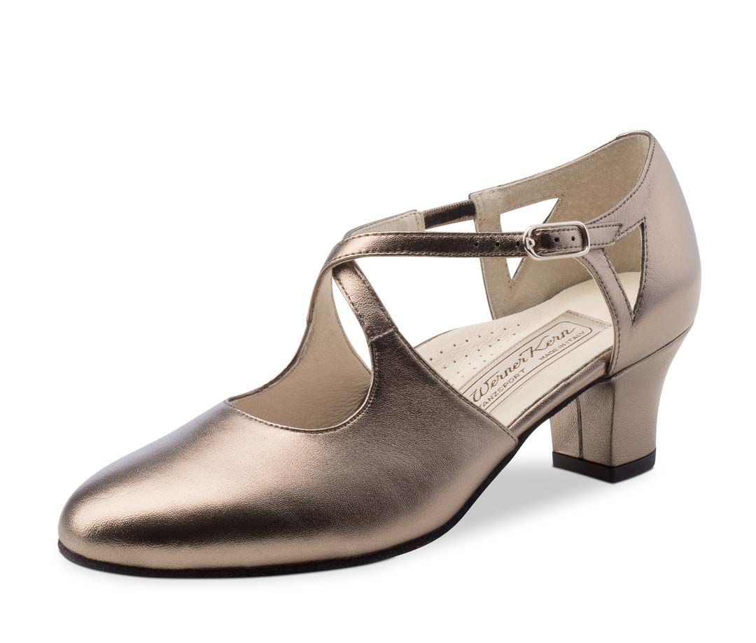 Gala geschlossener Werner Kern Damentanzschuh in altsilber